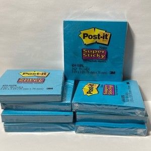 Post It Notes Super Sticky Bright Blue 8 Packs